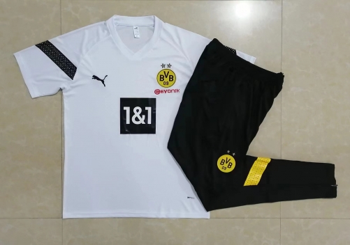 2022/23 Borussia Dortmund White Shorts-Sleeve Thailand Soccer Jersey Uniform-815