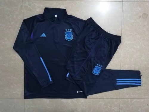 3 Star 2022/23 Argentina Royal Blue Thailand Soccer Tracksuit Uniform-815