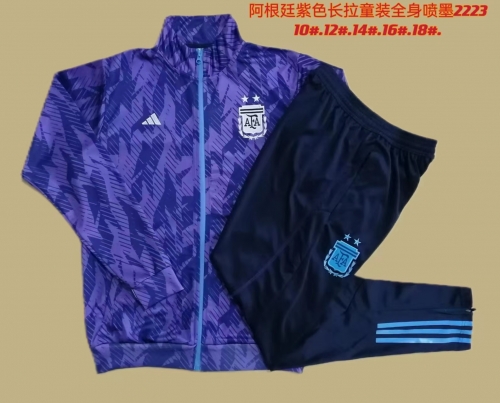 Kids 2022/23 Argentina Purple Kids/Youth Jacket Unifom-815