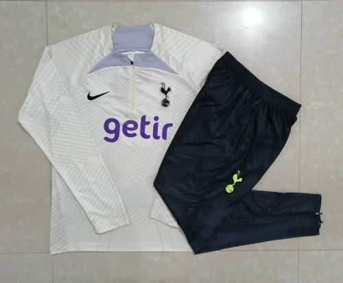 2022-23 Tottenham Hotspur Light Yellow ink jet Thailand Soccer Tracksuit Uniform-815