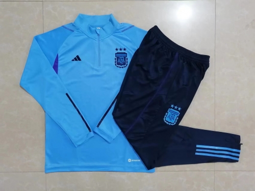 3 Star 2022/23 Argentina Blue Thailand Soccer Tracksuit Uniform-815