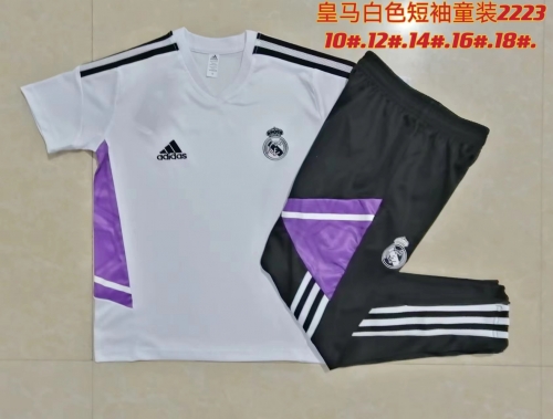 Kids 2022/23 Rea Madrid White Kids/Youth Soccer Tracksuit Uniform-815