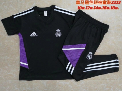 Kids 2022/23 Real Madrid Black Kids/Youth Soccer Tracksuit Uniform-815