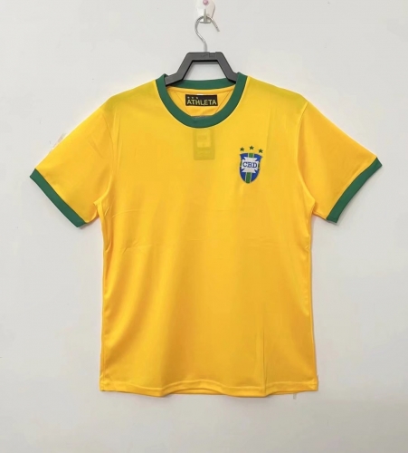 1970 Wrold Cup Champion Retro Version Brazil Home Yellow Soccer Thailand Jersey AAA-601/811