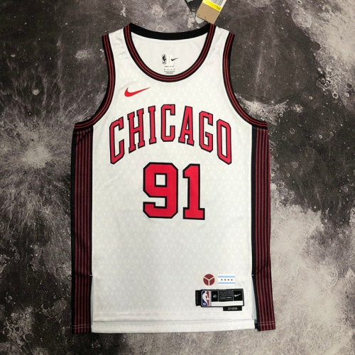 2023 Season City Version Chicago Bull NBA White #91 Jersey-311