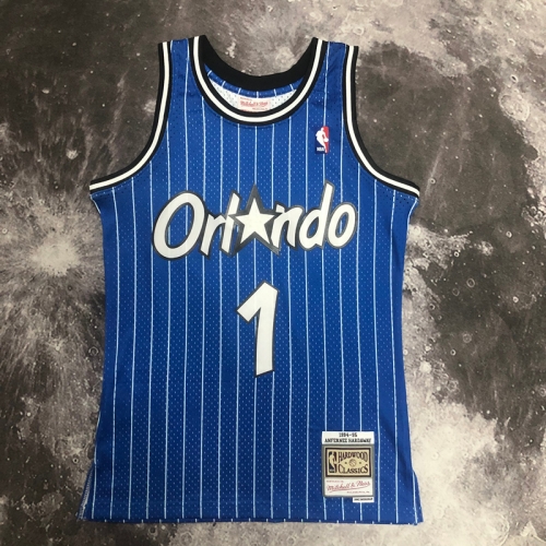 SW Hot press 95 Retro Version NBA Orlando Magic Blue #1 Jersey-311