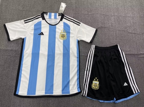 3 Star 2022/23 Argentina Home Blue and White Soccer Uniform-315