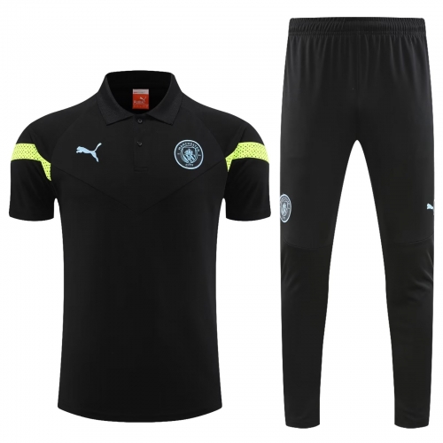 2022/23 Manchester City Black Thailand Polo Uniform-PO