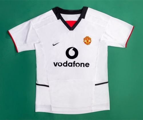 02-03 Retro Version Manchester United Away White Thailand Soccer Jersey AAA-1041/811