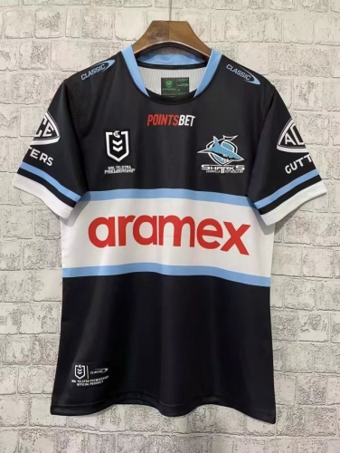 2022 Sharks Away Black Thailand Rugby Shirts-805