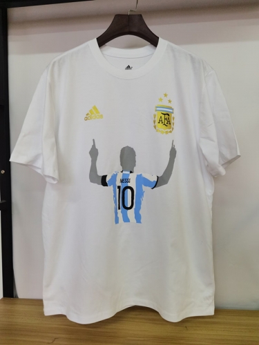 2022/23 Argentina White Soccer Cotton T-Shirts-308