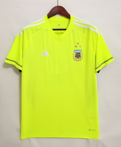 3 Star 2022/23 Argentina Goalkeeper Yellow Thailand Soccer Jersey AAA-JM