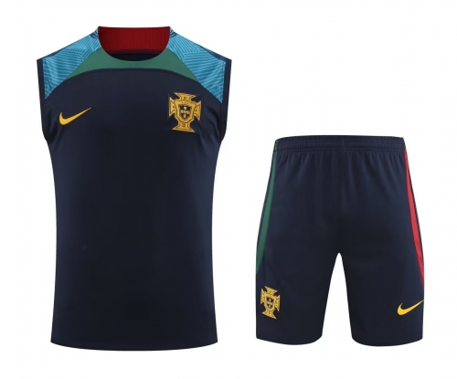 2022/23 Portugal Black Training Thailand Soccer Jersey Vest-418