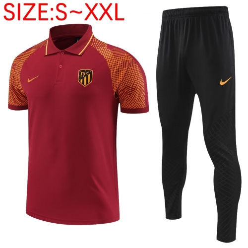 2022/23 Atletico Madrid Maroon Thailand Polo Uniform-PO