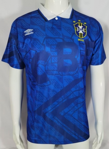 91-93 Retro Version Brazil Away Blue Thailand Soccer Jersey AAA-503