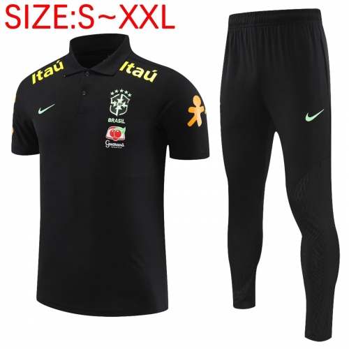 2022/23 Brazil Black Thailand Polo Uniform-PO