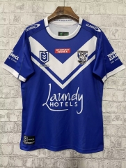 2023 Season Bull Dog head Home Blue & White Thailand Rugby Shirts-805