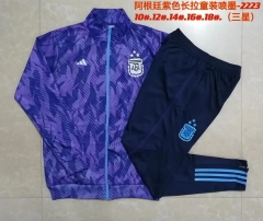 3 Star 2022/23 Argentina Purple Kids/Youth Jacket Unifom-815