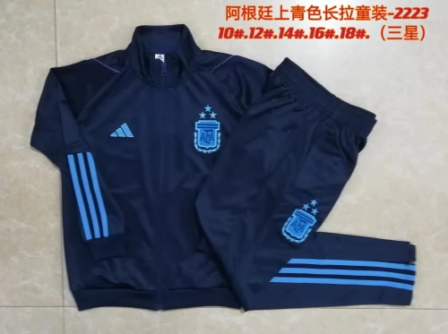 3 Star 2022/23 Argentina Royal Blue Kids/Youth Jacket Unifom-815