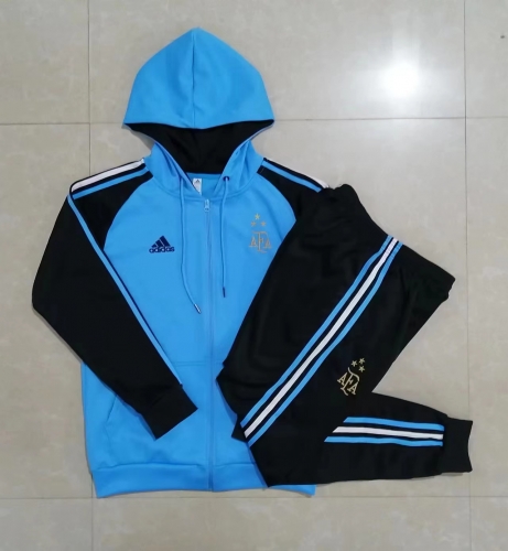 3 Star 2022/23 Argentina Blue Soccer Jacket Uniform With Hat-815