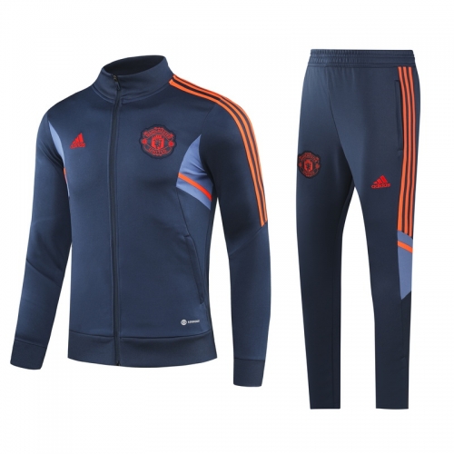 2022/23 Manchester United Royal Blue Kids/Youth Jacket Uniform-GDP