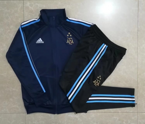 3 Star 2022/23 Argentina Gold logo Royal Blue Soccer Jacket Uniform-815