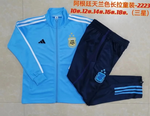 3 Star 2022/23 Argentina Light Blue Kids/Youth Jacket Unifom-815