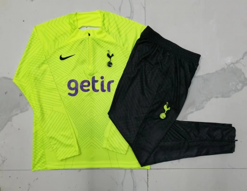 2022/23 Tottenham Hotspur ink jet Fluorescent green Thailand Soccer Tracksuit Uniform-815