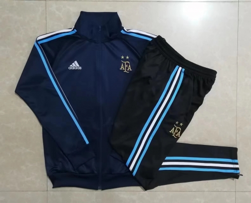 2 Star 2022/23 Argentina Gold logo Royal Blue Soccer Jacket Uniform-815