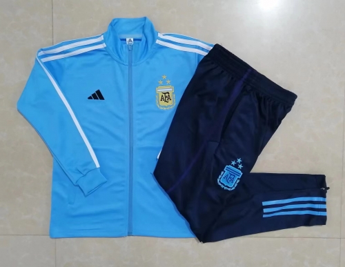 3 Star 2022/23 Argentina Gold logo Blue Soccer Jacket Uniform-815