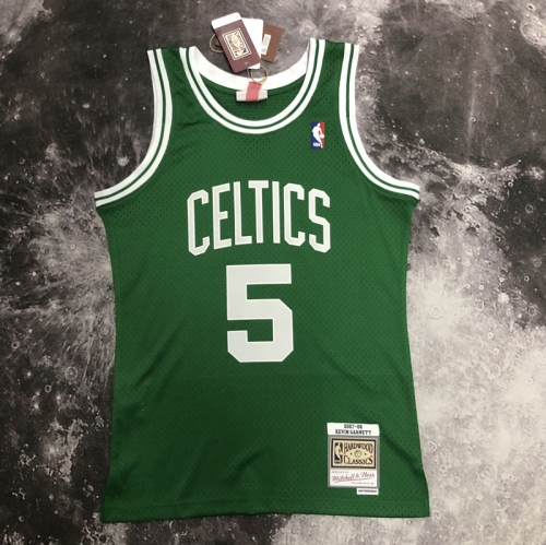 Hot press 08 Retro Version Boston Celtics Green NBA #5 Jersey-311