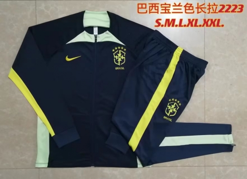 2022/23 Brazil Royal Blue Thailand Soccer Jacket Uniform-815