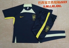 2022/23 Brazil Royal Blue Shorts-Sleeve Thailand Tracksuit Uniform-815