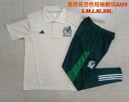 2022/23 Mexico Light Yellow Thailand Polo Uniform-815