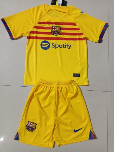 2023/24 Barcelona 3rd Away Yellow Youth/Kids Soccer Uniform-507/PF