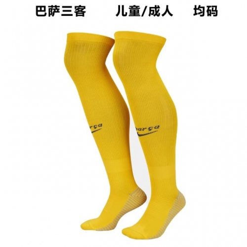 2022/23 Barcelona 3rd Away Yellow Adult/Youth/Kids Thailand Soccer Socks