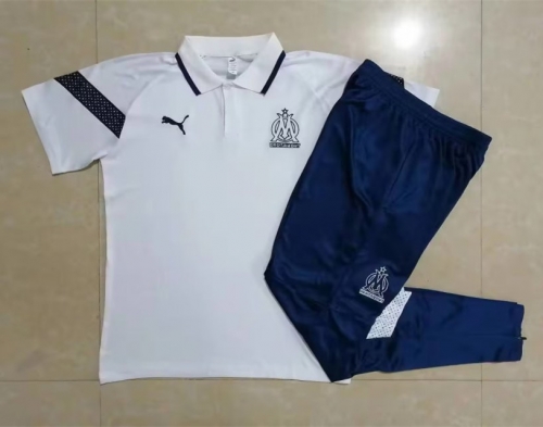 2022/23 Olympique de Marseille White Thailand Polo Uniform-815