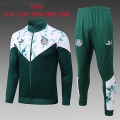 Kids 2022/23 SE Palmeiras White & Green Kids/Youth Thailand Soccer Jacket Uniform-815