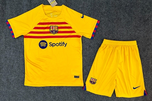 2022-23 Barcelona 3rd Away Yellow Soccer Uniform-315/KS/36