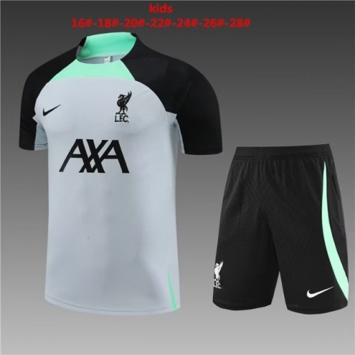 Kids 2022/23 Liverpool Light Gray Kids/Youth Soccer Tracksuit Uniform-801