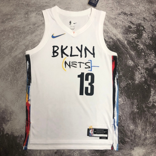 2023 Season City Version Brooklyn Nets White #13 NBA Jersey-311