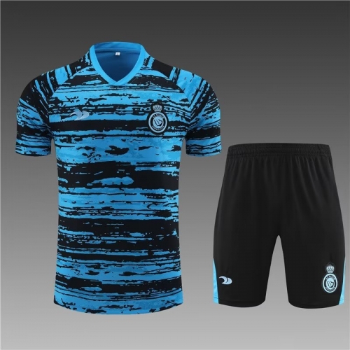 2022/23 Al Nassr Blue Shorts-sleeve Thailand Tracksuit Uniform-801