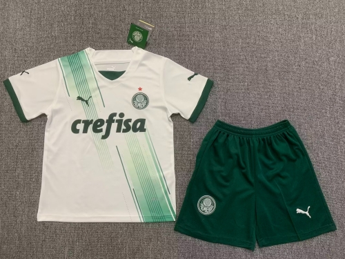 2023/24 SE Palmeiras Away White Kid/Youth Soccer Uniform-SKE/507/522