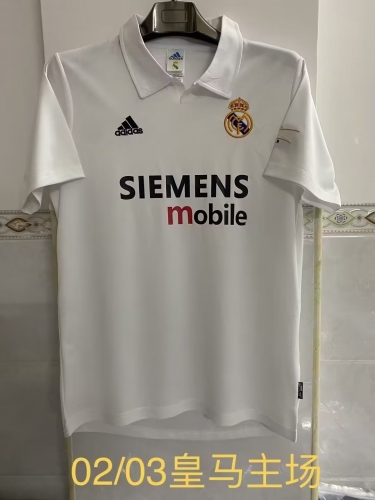 02-03 Retro Version Real Madrid Home White Thailand Soccer Jersey AAA-2041