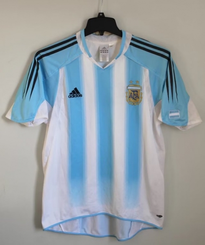 04-05 Retro Version Argentina White & Blue Thailand Soccer Jersey AAA-2041
