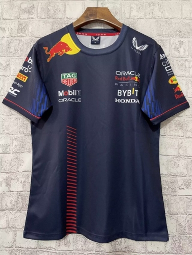 2022 Red  Bull Royal Blue Collar Formula One Racing Shirts-805