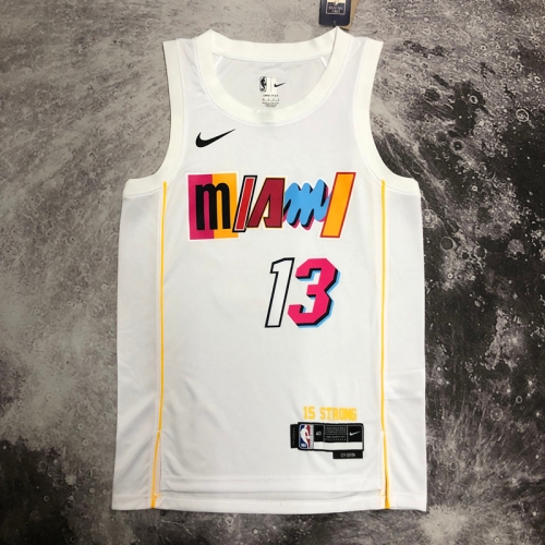 2023 Season City Version NBA Miami Heat White #13 ADEBAYD Jersey-311