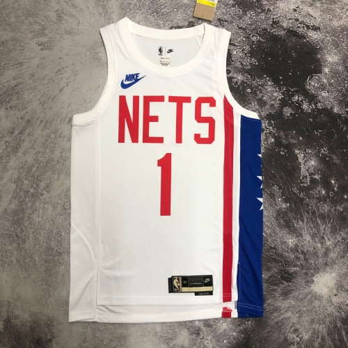 2023 Season Retro Version Brooklyn Nets White #1 NBA Jersey-311