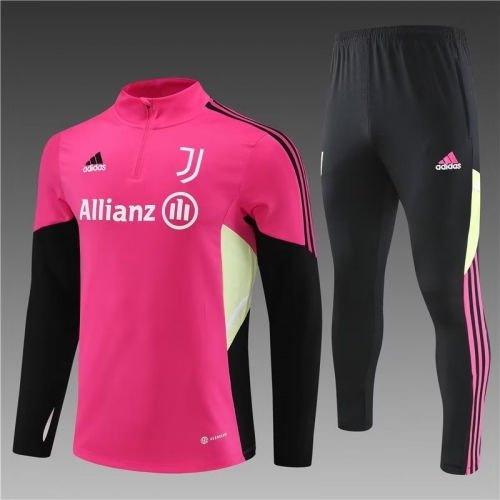2022/23 Juventus FC Rose red Low Collar Thailand Soccer Tracksuit Uniform-801