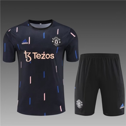 2022/23 Manchester United Black Shorts-Sleeve Thailand Soccer Uniform-801/418